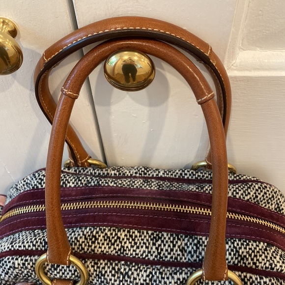 Coach Vintage Tweed Velvet and Leather Hand Bag - Picture 4 of 11